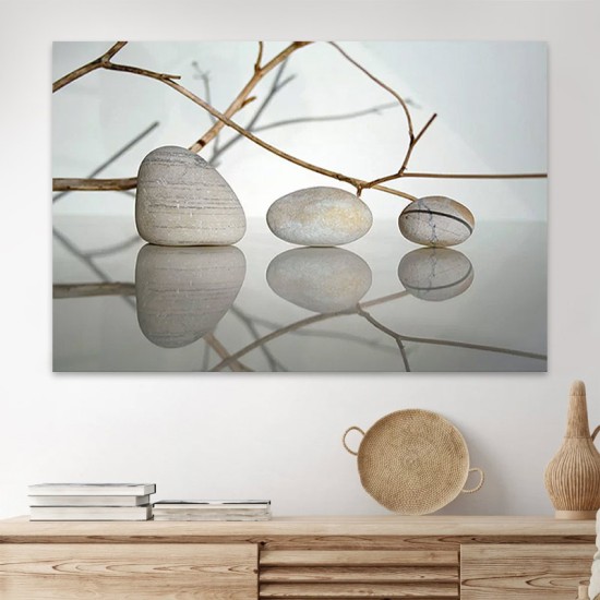 Πίνακας σε καμβά Stones and Branches Megapap ψηφιακής εκτύπωσης 90x60x3εκ.