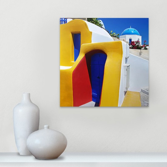 Πίνακας σε καμβά Santorini Megapap ψηφιακής εκτύπωσης 50x50x3εκ.