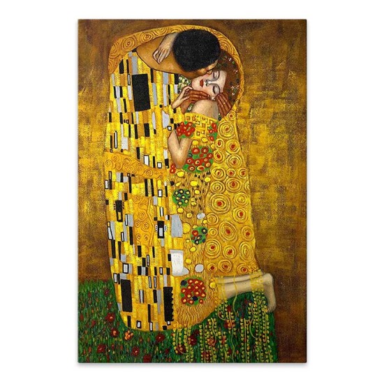 Πίνακας σε καμβά The Kiss Megapap ψηφιακής εκτύπωσης 60x90x3εκ.