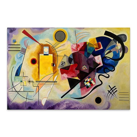 Πίνακας σε καμβά Yellow Red Blue Megapap ψηφιακής εκτύπωσης 70x50x3εκ.