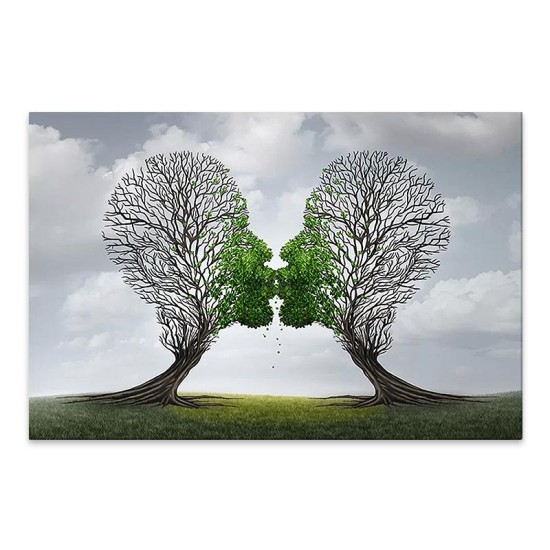 Πίνακας σε καμβά Trees Growing With Love Megapap ψηφιακής εκτύπωσης 75x50x3εκ.