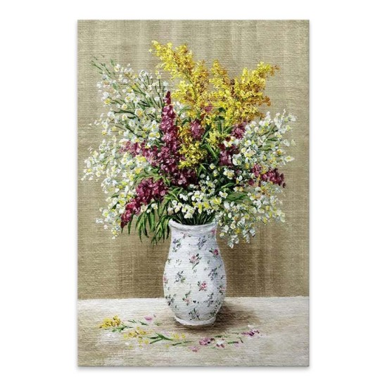 Πίνακας σε καμβά Flowers in Vase Megapap ψηφιακής εκτύπωσης 60x90x3εκ.