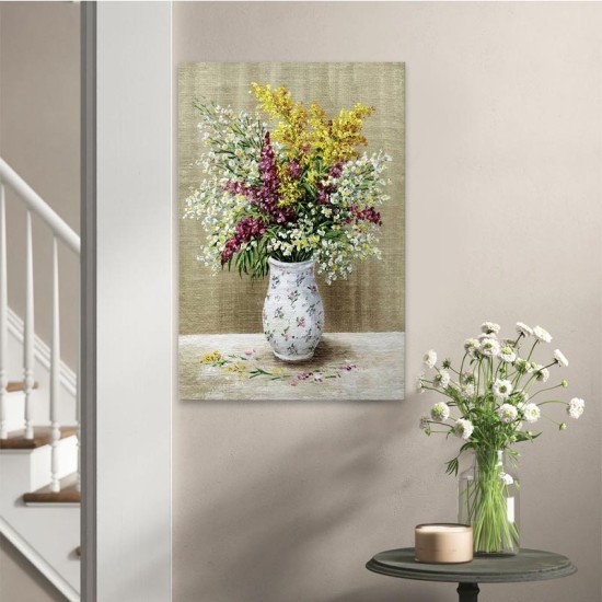 Πίνακας σε καμβά Flowers in Vase Megapap ψηφιακής εκτύπωσης 60x90x3εκ.