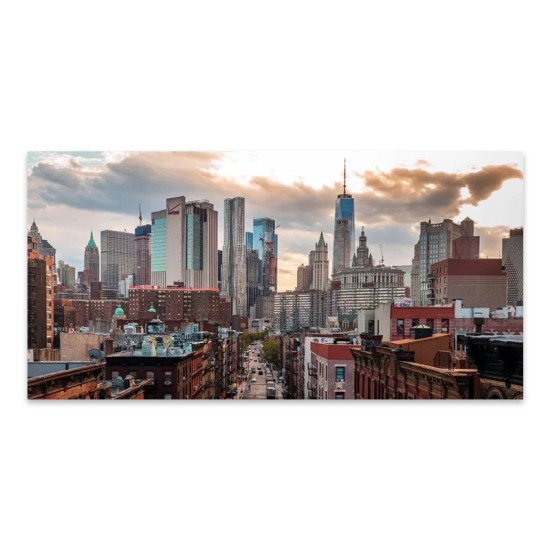 Πίνακας σε καμβά New York Manhattan Megapap ψηφιακής εκτύπωσης 140x70x3εκ.