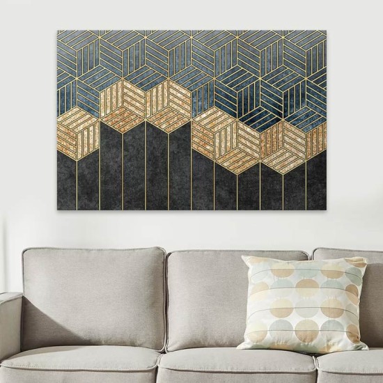 Πίνακας σε καμβά Golden Cubes Megapap ψηφιακής εκτύπωσης 100x70x3εκ. Πίνακας σε καμβά Golden Cubes Megapap ψηφιακής εκτύπωσης 100x70x3εκ.