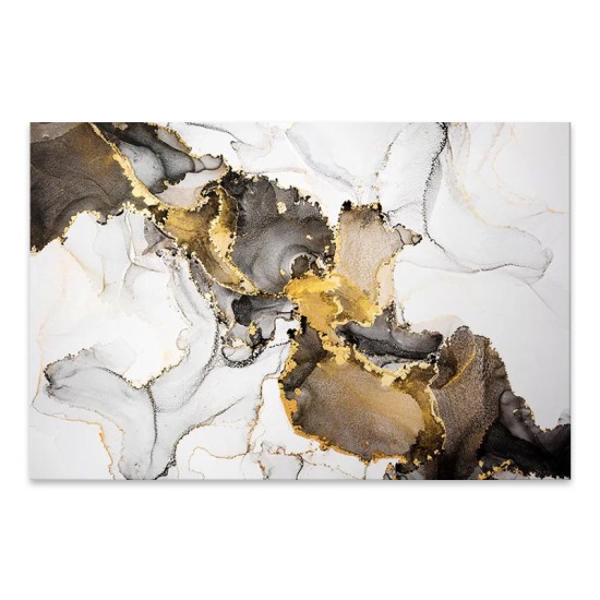 Πίνακας σε καμβά Abstract Golden Dream Megapap ψηφιακής εκτύπωσης 100x70x3εκ.