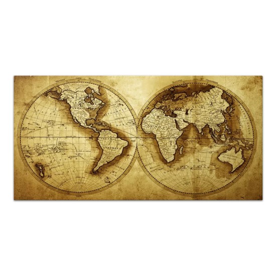 Πίνακας σε καμβά Ancient World Map Megapap ψηφιακής εκτύπωσης 120x60x3εκ.