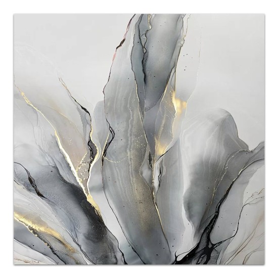 Πίνακας σε καμβά Abstract Grey Leaves Megapap ψηφιακής εκτύπωσης 100x100x3εκ. Πίνακας σε καμβά Abstract Grey Leaves Megapap ψηφιακής εκτύπωσης 100x100x3εκ.