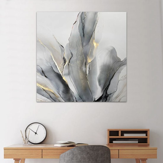 Πίνακας σε καμβά Abstract Grey Leaves Megapap ψηφιακής εκτύπωσης 100x100x3εκ. Πίνακας σε καμβά Abstract Grey Leaves Megapap ψηφιακής εκτύπωσης 100x100x3εκ.