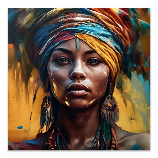 Πίνακας σε καμβά Powerful Woman Megapap ψηφιακής εκτύπωσης 100x100x3εκ.
