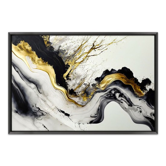 Πίνακας σε καμβά Abstract Golden Wave Megapap ψηφιακής εκτύπωσης με κορνίζα χρώμα μαύρο 140x100x3εκ. Πίνακας σε καμβά Abstract Golden Wave Megapap ψηφιακής εκτύπωσης με κορνίζα χρώμα μαύρο 140x100x3εκ.