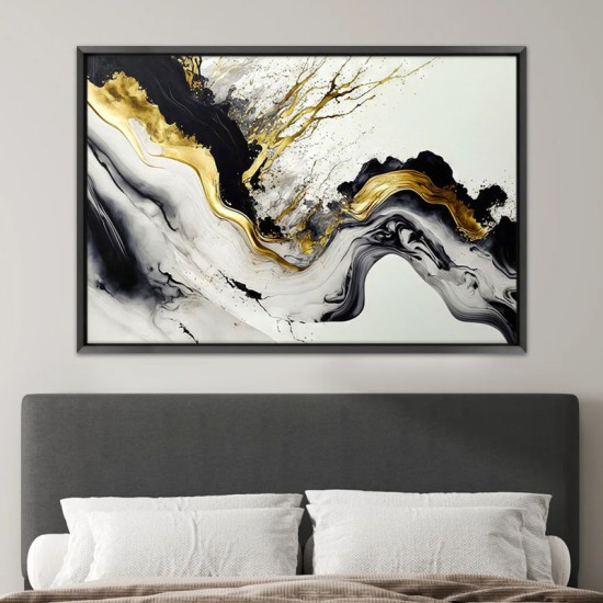 Πίνακας σε καμβά Abstract Golden Wave Megapap ψηφιακής εκτύπωσης με κορνίζα χρώμα μαύρο 140x100x3εκ. Πίνακας σε καμβά Abstract Golden Wave Megapap ψηφιακής εκτύπωσης με κορνίζα χρώμα μαύρο 140x100x3εκ.
