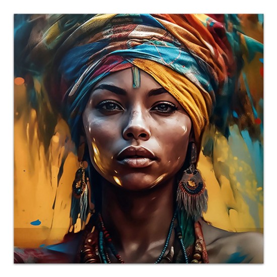 Πίνακας σε καμβά Powerful Woman Megapap ψηφιακής εκτύπωσης 60x60x3εκ.