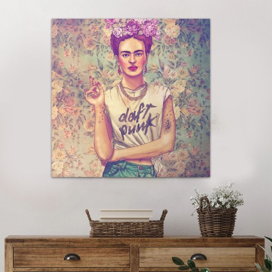 Πίνακας σε καμβά Frida Punk Megapap ψηφιακής εκτύπωσης 60x60x3εκ. Πίνακας σε καμβά Frida Punk Megapap ψηφιακής εκτύπωσης 60x60x3εκ.