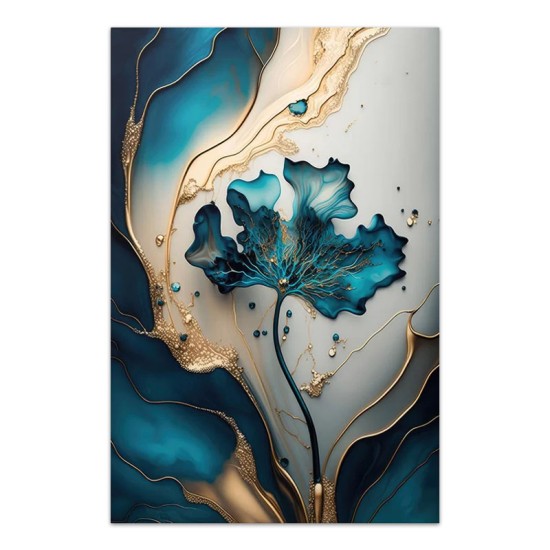 Πίνακας σε καμβά Emerald Flower Megapap ψηφιακής εκτύπωσης 70x100x3εκ.