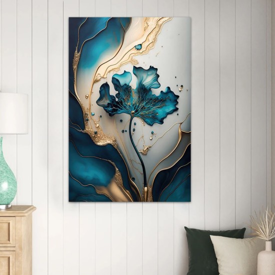 Πίνακας σε καμβά Emerald Flower Megapap ψηφιακής εκτύπωσης 70x100x3εκ.