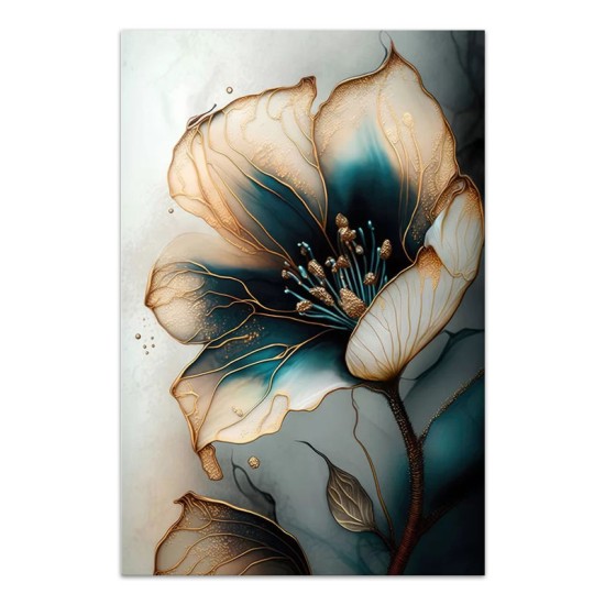 Πίνακας σε καμβά Emerald Golden Flower Megapap ψηφιακής εκτύπωσης 70x100x3εκ. Πίνακας σε καμβά Emerald Golden Flower Megapap ψηφιακής εκτύπωσης 70x100x3εκ.