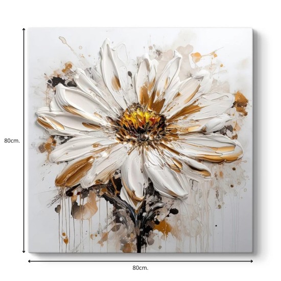 Πίνακας σε καμβά Daisy Megapap ψηφιακής εκτύπωσης 80x80x3εκ.