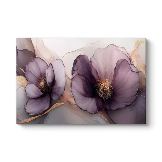 Πίνακας σε καμβά Purple Peonies Megapap ψηφιακής εκτύπωσης 100x70x3εκ.