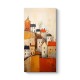 Πίνακας σε καμβά Houses on the Hill Megapap ψηφιακής εκτύπωσης 50x100x3εκ.
