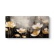 Πίνακας σε καμβά Gold Flowers Megapap ψηφιακής εκτύπωσης 80x40x3εκ.