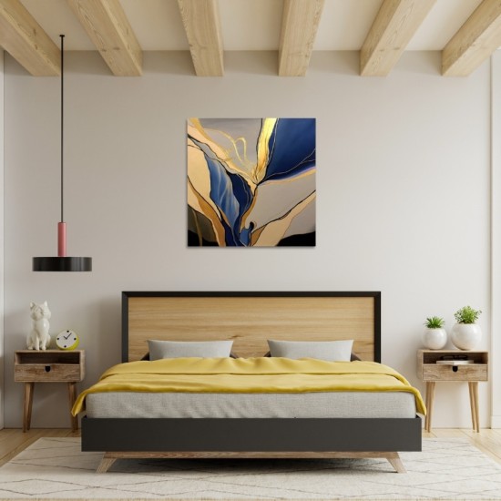 Πίνακας σε καμβά Dance of Gold and Blue Megapap ψηφιακής εκτύπωσης 100x100x3εκ. Πίνακας σε καμβά Dance of Gold and Blue Megapap ψηφιακής εκτύπωσης 100x100x3εκ.