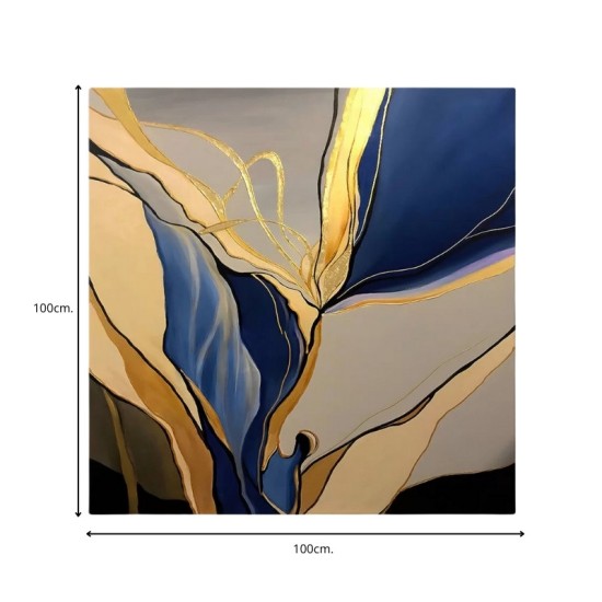 Πίνακας σε καμβά Dance of Gold and Blue Megapap ψηφιακής εκτύπωσης 100x100x3εκ. Πίνακας σε καμβά Dance of Gold and Blue Megapap ψηφιακής εκτύπωσης 100x100x3εκ.