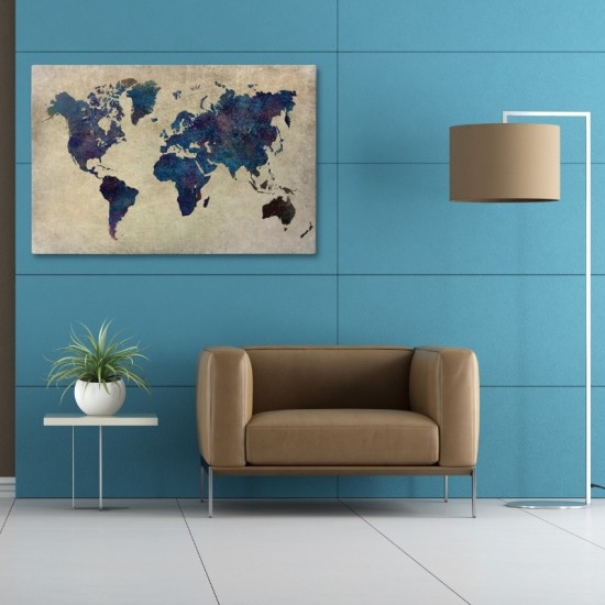 Πίνακας σε καμβά World Map Megapap ψηφιακής εκτύπωσης 125x80x3εκ. Πίνακας σε καμβά World Map Megapap ψηφιακής εκτύπωσης 125x80x3εκ.