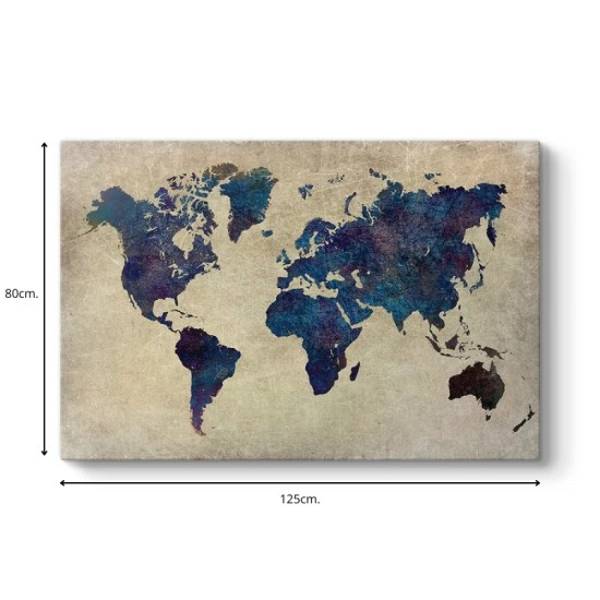 Πίνακας σε καμβά World Map Megapap ψηφιακής εκτύπωσης 125x80x3εκ. Πίνακας σε καμβά World Map Megapap ψηφιακής εκτύπωσης 125x80x3εκ.