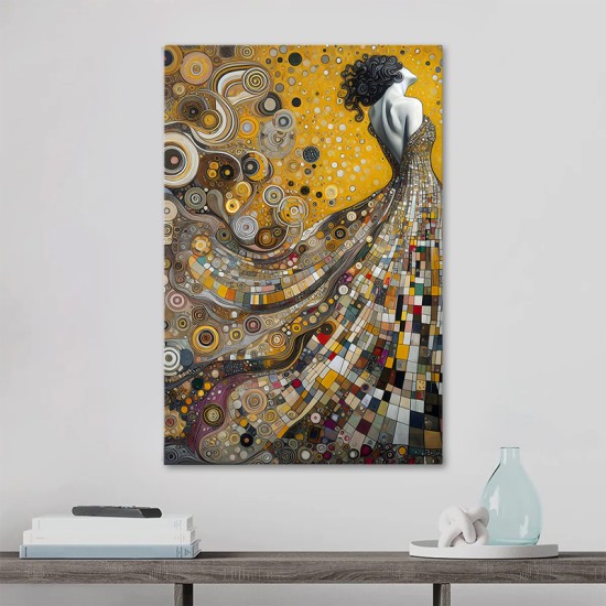Πίνακας σε καμβά Elegant Woman Megapap ψηφιακής εκτύπωσης 50x75x3εκ.