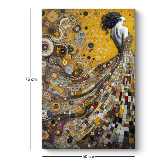 Πίνακας σε καμβά Elegant Woman Megapap ψηφιακής εκτύπωσης 50x75x3εκ.