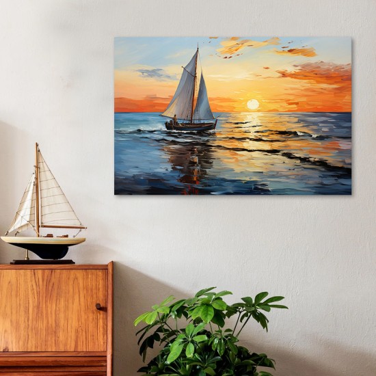 Πίνακας σε καμβά "Fisherman at the sunset" Megapap ψηφιακής εκτύπωσης 120x60x3εκ. Πίνακας σε καμβά Fisherman at the sunset Megapap ψηφιακής εκτύπωσης 120x60x3εκ.