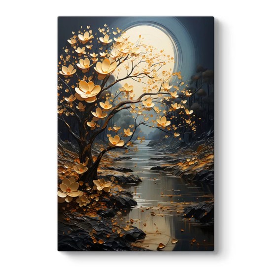 Πίνακας σε καμβά Dance of Flowers in Moonlight Megapap ψηφιακής εκτύπωσης 60x90x3εκ.