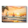 Πίνακας σε καμβά "Tropical Sails at the Sunset" Megapap ψηφιακής εκτύπωσης 100x70x3εκ.