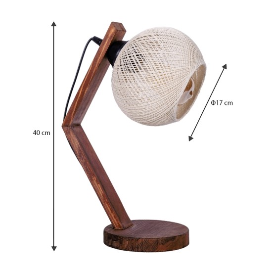 Φωτιστικό επιτραπέζιο Rope Megapap E27 ξύλινο - σχοινί χρώμα μπεζ - καρυδί Ø17x40εκ. Φωτιστικό επιτραπέζιο Rope Megapap E27 ξύλινο - σχοινί χρώμα μπεζ - καρυδί Ø17x40εκ.