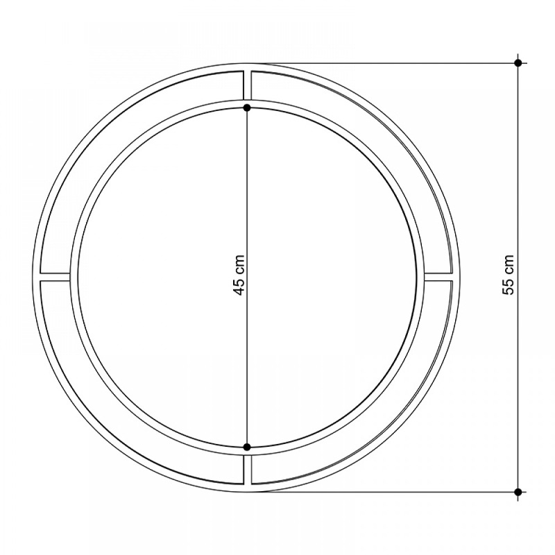 Καθρέφτης τοίχου Bubble Megapap αλουμινίου χρώμα μαύρο 57x2x57εκ.
