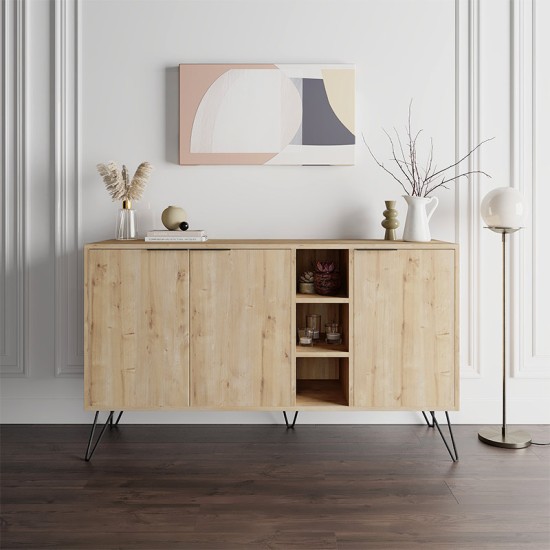 Μπουφές μελαμίνης Clara Megapap χρώμα φυσικό οξιάς 142x35,6x83εκ. Μπουφές μελαμίνης Clara Megapap χρώμα φυσικό οξιάς 142x35,6x83εκ.