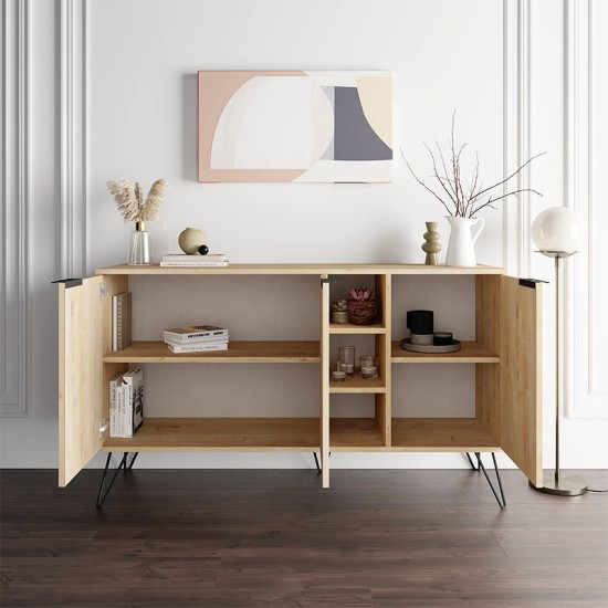 Μπουφές μελαμίνης Clara Megapap χρώμα φυσικό οξιάς 142x35,6x83εκ. Μπουφές μελαμίνης Clara Megapap χρώμα φυσικό οξιάς 142x35,6x83εκ.