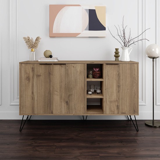 Μπουφές Clara Megapap χρώμα ανοιχτό καρυδί 142x35,6x83εκ. Μπουφές Clara Megapap χρώμα ανοιχτό καρυδί 142x35,6x83εκ.