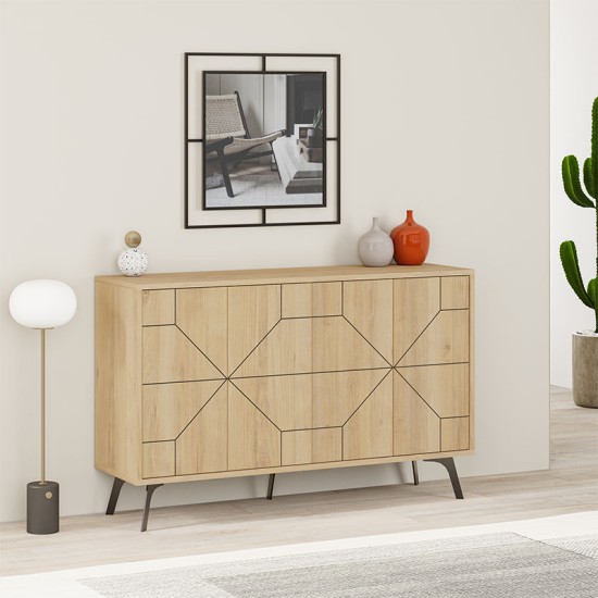 Μπουφές μελαμίνης Dune Megapap χρώμα φυσικό οξιάς 123x35x77,4εκ. Μπουφές μελαμίνης Dune Megapap χρώμα φυσικό οξιάς 123x35x77,4εκ.