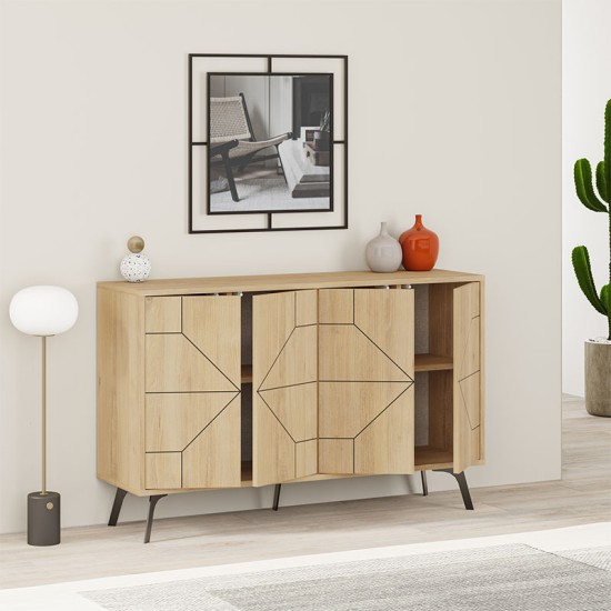 Μπουφές μελαμίνης Dune Megapap χρώμα φυσικό οξιάς 123x35x77,4εκ. Μπουφές μελαμίνης Dune Megapap χρώμα φυσικό οξιάς 123x35x77,4εκ.