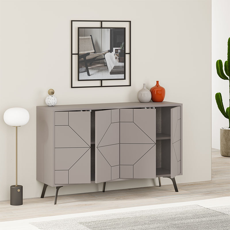 Μπουφές Dune Megapap χρώμα ανοιχτή μόκα 123x35x77,4εκ.