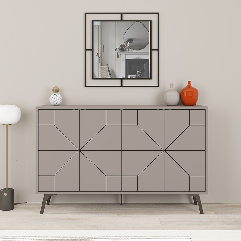 Μπουφές Dune Megapap χρώμα ανοιχτή μόκα 123x35x77,4εκ.