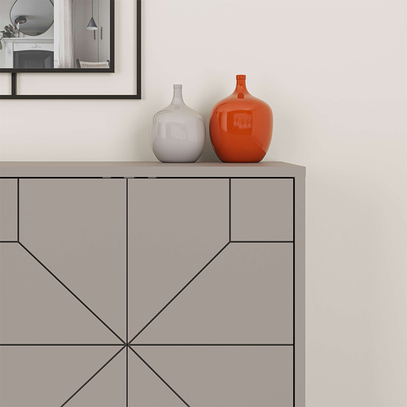 Μπουφές Dune Megapap χρώμα ανοιχτή μόκα 123x35x77,4εκ.