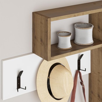 Κρεμάστρα τοίχου Game Megapap χρώμα sapphire oak - λευκό 99,5x15x61εκ.