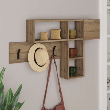 Κρεμάστρα τοίχου Game Megapap χρώμα ανοιχτό καρυδί 99,5x15x61εκ.