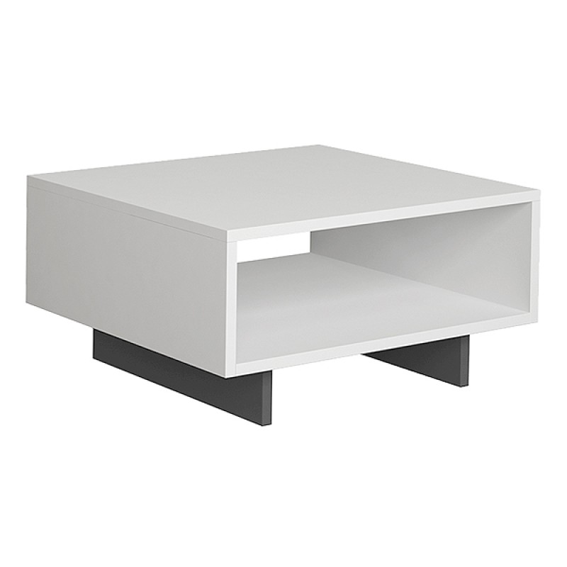 Τραπεζάκι σαλονιού Hola Megapap χρώμα λευκό - ανθρακί 60x60x32εκ.