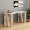 Γραφείο εργασίας Honey Megapap χρώμα λευκό - sapphire oak 137x60x75εκ