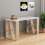 Γραφείο εργασίας Honey Megapap χρώμα λευκό - sapphire oak 137x60x75εκ