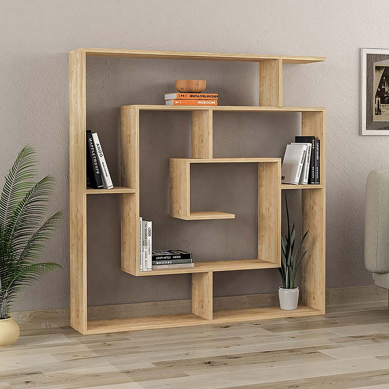 Βιβλιοθήκη Labirent Megapap χρώμα sapphire oak 125x22x129εκ.